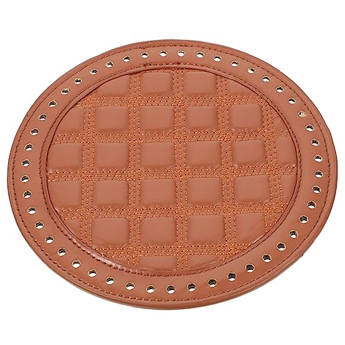 HEALSOPTHY Runder Kunstleder-taschenboden Bodenplatte Für Taschenherstellung DIY-taschenmaterial Mit Bodenformer-pad Taschenbodenbasis Für Gewebte Tasche Braun von HEALSOPTHY