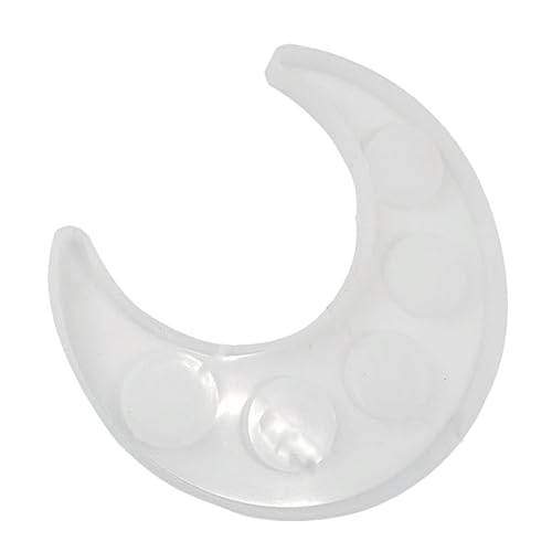 HEALSOPTHY 1 Stück Tablett Silikonform Halbmond Mondform Mond-untersetzer-form Harzform Silikonform Selber Machen Mondförmige Mattenform Kristall-epoxy-form Weiß Kieselgel von HEALSOPTHY