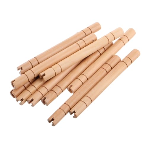 HEALSOPTHY 10 Stück Tanztruppenfan DIY -handwerksgriffe Fächergriff-Handwerk Lüfterhalter Fächergriff Zur Verzierung Fan-Hand-unterstützung DIY-Stick Runder Fangriff Für Festival Beige Holz von HEALSOPTHY