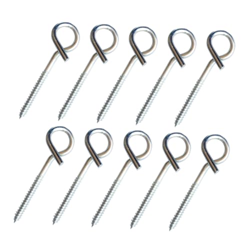 HEALSOPTHY 10 Stück Teiliges Edelstahl Schraubhaken mit Ringschraube Selbstschneidend Rostfrei Stabile Deckenhaken für DIY Einfache Montage Vielseitig für Holz und Wand Geeignet von HEALSOPTHY