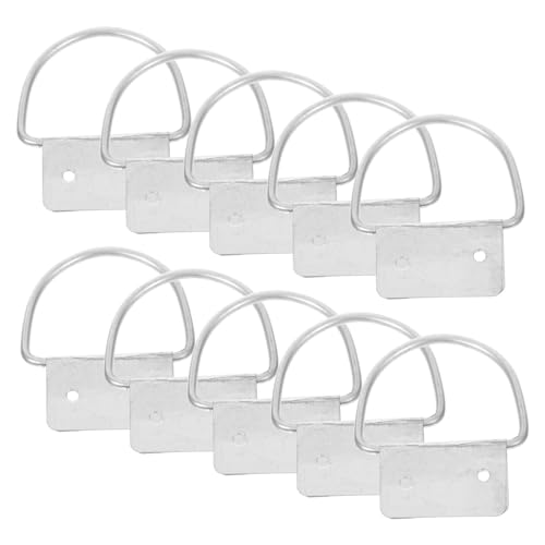 HEALSOPTHY 10 Stück Teiliges Ersatz Mülleimer Griffring aus Robustem Eisen Vielseitiger Pull Handle für Mülltonnen Werkzeugkisten und Truhen Minimalistisches Design Einfache Montage von HEALSOPTHY