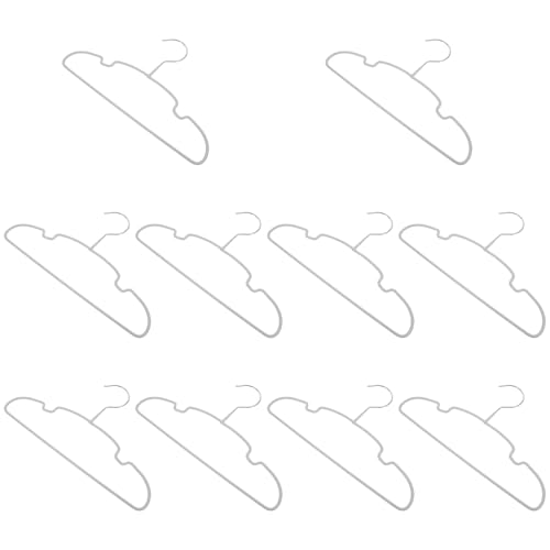 HEALSOPTHY 10 Stück Teiliges Kinderkleiderbügel mit Rutschfester PVC Beschichtung Kompakt und Platzsparend Kratzfest Matte Schultern für Garderobe und Kleiderschrank von Kindern von HEALSOPTHY