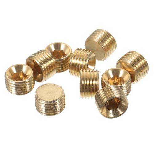 HEALSOPTHY 10 Stück Teiliges Messing Rohrstopfen Außengewinde Kupfer Endkappen mit Außensechskant für Vielseitige Rohranschlüsse und Sprinkleranschlüsse HEALSOPTHY 10 Stück Teiliges Messing Rohrstopfen Außengewinde Kupfer Endkappen mit Außensechskant für Vielseitige Rohranschlüsse und Sprinkleranschlüsse von HEALSOPTHY