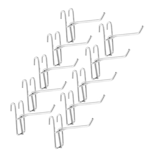 HEALSOPTHY 10 Stück Teiliges Pegboard Haken aus Eisen Lang Stark Robuste Metallhaken für Lochwand und Gitterpaneele Vielseitig Einhängbar für Garage Werkstatt Laden und Lager von HEALSOPTHY