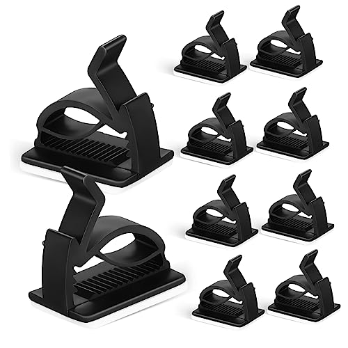 HEALSOPTHY 10 Stück Teiliges Selbstklebendes Kabelmanagement Kabelclips für Kabelorganisation Halt für Ladekabel USB und Stromkabel für Küche Büro und Schreibtisch von HEALSOPTHY