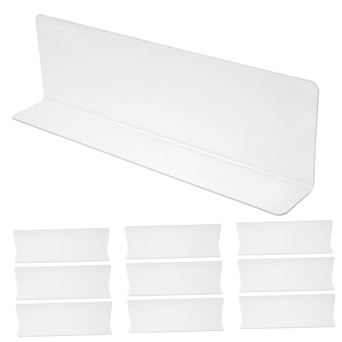 HEALSOPTHY 10 Stück Trennwand verstauen faltbar Trennzeichen Actionfigurenständer Anzeige schrankorginzer Organizer für Schrank Warenteiler in L-Form Fachteiler für Holzregale PVC Transparent von HEALSOPTHY