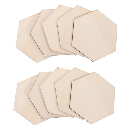 HEALSOPTHY 100 Stück Blanko Holz sechsecke Unlackierte Holzfliesen Zuschnitte für DIY Bastelprojekte Malerei Handbemalbar Hexagon Form für Kreative Wanddeko und Heimdekoration von HEALSOPTHY