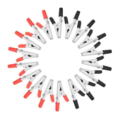 HEALSOPTHY 100 Stück Teiliges Isolierte Krokodilklemmen Heavy Duty Metallclips für Elektrische Tests und Batterien Robuste Messleitungen mit Schutzmantel Vielseitig für Elektronik und von HEALSOPTHY