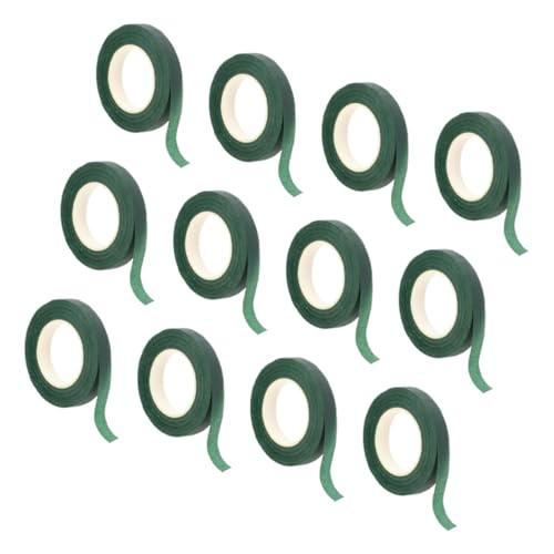 HEALSOPTHY 12 Rollen Floristikband Grün Blumenkreppband Nicht Klebend Für Blumensträuße Stielwickelung Outdoor DIY Floraler Bastelbedarf Vielseitiges Floristenband von HEALSOPTHY