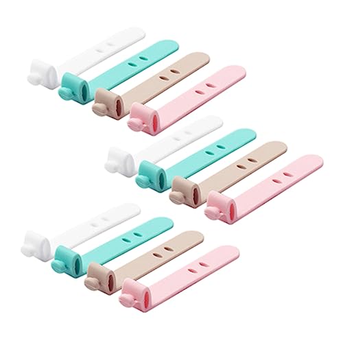 HEALSOPTHY 12 Stück Kabelmanagement Organizer Teiliges Silikon Kabelbinder für Ohrhörer und Ladekabel Flexibel Wiederverwendbar und Farbenfroh für Schreibtisch und Unterwegs von HEALSOPTHY