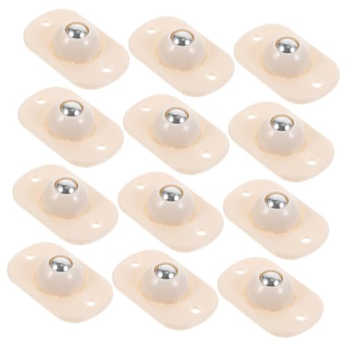 HEALSOPTHY 12 Stück Teiliges Selbstklebende Mini kugellenkrollen aus Edelstahl Drehbar Geräuscharm Hohe Tragkraft für Aufbewahrungsboxen Möbel und Mülltonnen Geeignet von HEALSOPTHY
