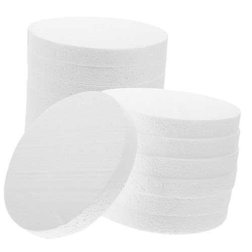 HEALSOPTHY 16 Stück Schaumscheibe Trainingstablett zum Dekorieren von Kuchen Basteln Sie Schaumstoffkreise bandalette künstliche blüten gefälschte Kuchenplatte Kuchen dekoratives DIY-Tablett von HEALSOPTHY