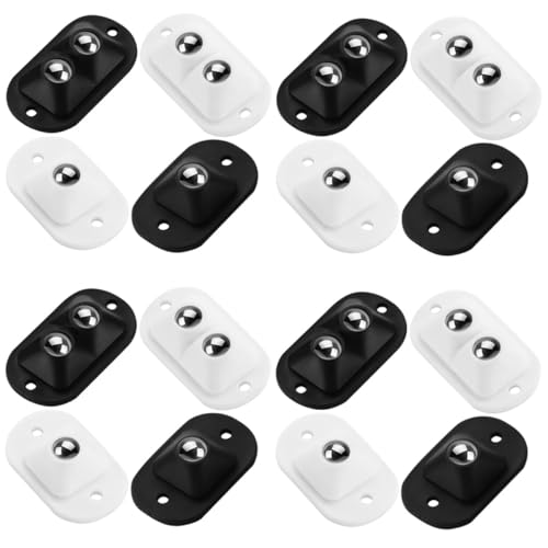 HEALSOPTHY 16 Stück Teiliges Selbstklebende Mini rollenräder für Küchen Haushaltsgeräte Drehbar und Geräuscharm Stabile Möbelrollen für Mülleimer Aufbewahrungsboxen Einfach zu Montieren und von HEALSOPTHY