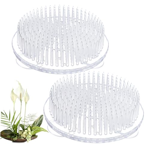 HEALSOPTHY 2 Saugnapf Blumenhalter Rund Flexibles Kunststoff Blumensteckgitter und Blumenarrangement für Vasen für Anfänger und Dekorative Floristik von HEALSOPTHY