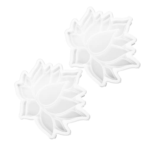 HEALSOPTHY 2 Stück DIY Silikonform Lotus Untersetzer Gießform aus Langlebigem Reißfestem Silikon Einfach Entformbar Vielseitig Einsetzbar für Kreative Epoxidharz Bastelprojekte und Tischdeko von HEALSOPTHY