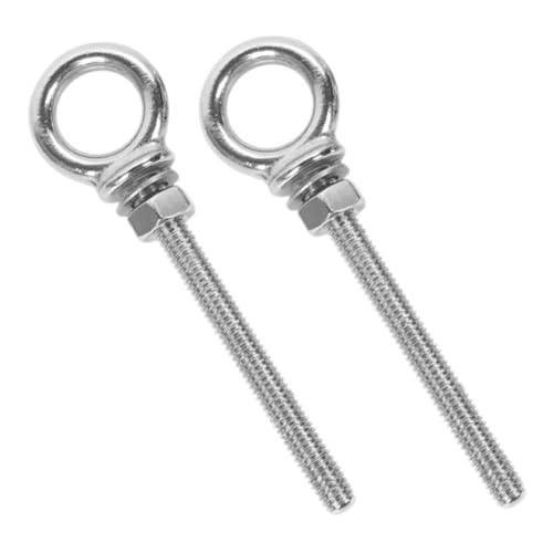 HEALSOPTHY 2 Stück Edelstahl Ringschrauben Lang mit Polierter Oberfläche für Präzises Anheben Korrosionsbeständig in Chemieumgebungen Flexible Hebelösung für Komplexe Anwendungen von HEALSOPTHY