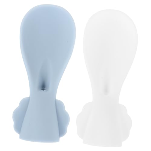 HEALSOPTHY 2 Stück Food Pouch Löffelaufsatz aus Langlebigem Weicher Saugerkopf Wiederverwendbar als Training Spoon und Babynahrungsbeutel Löffel für Sicheres Füttern von Brei und von HEALSOPTHY