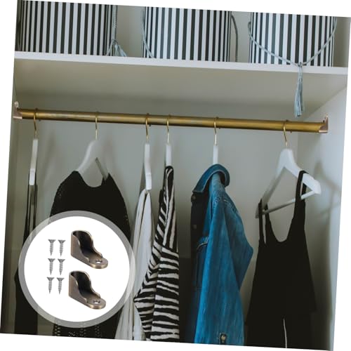 HEALSOPTHY 2 Stück Kleiderstangenhalter aus Verdicktem Zinklegierung Stabile Flanschbefestigung für Schrank und Duschstangen Robuste Wandmontage Geeignet für Garderobe und Badezimmer von HEALSOPTHY