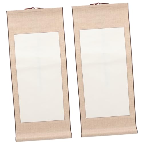 HEALSOPTHY 2 Stück Leere Chinesische Kalligraphie Schriftrolle aus Langlebigem Material Hängend Leicht und Platzsparend für Anfänger und Fortgeschrittene zur Wohnraumdekoration und von HEALSOPTHY