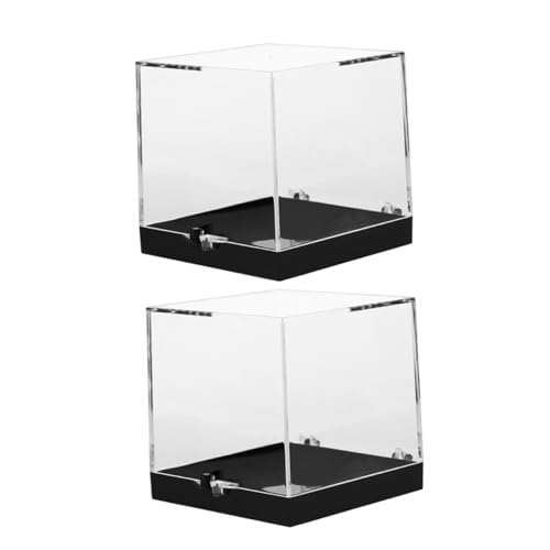 HEALSOPTHY 2 Stück Mini Edelstein Aufbewahrungsbox mit Klarem Deckel Staubdichte Kunststoff Vitrine für Mineralien Sammlung und Rock Display Organizer von HEALSOPTHY