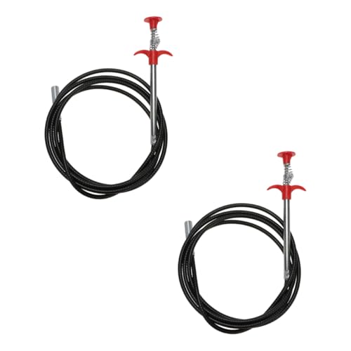 HEALSOPTHY 2 Stück Multifunktionales Rohrreinigungswerkzeug Biegsame Metallspirale mit Greifhaken für Abflussreinigung Badezimmer Küche Einfache Reinigung Verstopfter Rohre von HEALSOPTHY