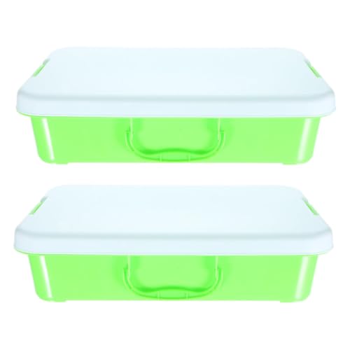 HEALSOPTHY 2 Stück Sandtisch-Aufbewahrungsbox Behälter Sand-Kit Bausatz zappeln Korb aufbewahrungsbox kinderzimmer aufbewahrung Spielzeugspeicher Spielzeugtruhe Abs Green von HEALSOPTHY