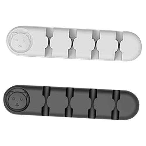 HEALSOPTHY 2 Stück Selbstklebende Kabelhalter aus Silikon Kabelmanagement Clips für Schreibtisch Organisieren Sie Ladekabel und Audiokabel von HEALSOPTHY
