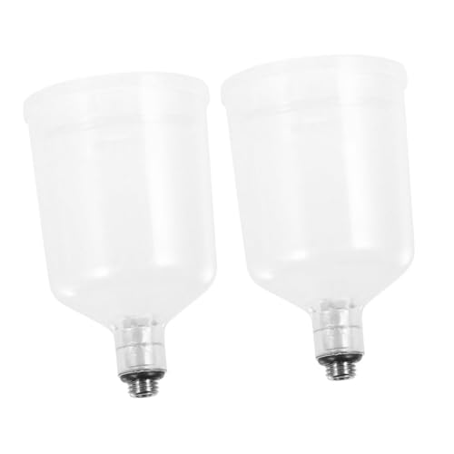 HEALSOPTHY 2 Stück Teiliges Airbrush Becherset Kunststoff Wiederbefüllbare Farbtöpfe mit Deckel Präzises Sprühen Kompatibel mit Verschiedenen Pigmenten Leicht und Tragbar für Professionelle von HEALSOPTHY