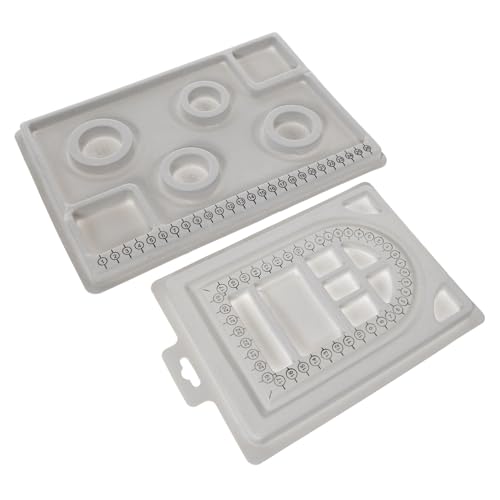 HEALSOPTHY 2 Stück Teiliges Perlenbrett für Schmuckherstellung Praktisches Bead Design Board mit Messskala zum Anfertigen von Armbändern und Halsketten Verhindert Perlenrollen DIY Beading von HEALSOPTHY
