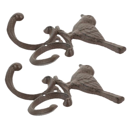 HEALSOPTHY 2 Stück Vintage Wandhaken aus Robustem Gusseisen Retro Vogelmotiv Stabile Garderobenhaken für Jacken und Dekoration für DIY Garten und Innenräume von HEALSOPTHY
