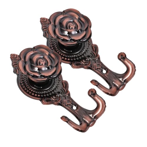HEALSOPTHY 2 Stück Wandhaken Blumenform aus Metall Dekorative Vintage Garderobenhaken für Badezimmer Küche und Haushalt Stabile Doppelhaken zum Aufhängen von Handtüchern Mänteln Taschen und von HEALSOPTHY