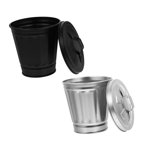 HEALSOPTHY 2 Stücke Mini Metall Abfalleimer mit Deckel Kleiner Tischmülleimer für Büro Schlafzimmer Küche Dekorativer Aufbewahrungstopf und Blumentopf Platzsparend und Robust aus Stahl HEALSOPTHY 2 Stücke Mini Metall Abfalleimer mit Deckel Kleiner Tischmülleimer für Büro Schlafzimmer Küche Dekorativer Aufbewahrungstopf und Blumentopf Platzsparend und Robust aus Stahl von HEALSOPTHY