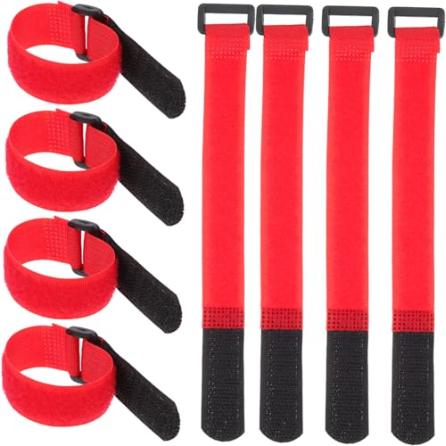 HEALSOPTHY 20 Stück Rote Nylon Kabelbinder mit Schlossschnalle Wiederverwendbare Klettkabelbinder für Flexibles Kabelmanagement Geeignet für Ladekabel Gartenschläuche und Heimorganisation von HEALSOPTHY