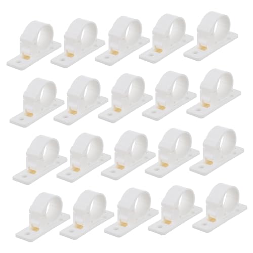 HEALSOPTHY 20 Stück Selbstklebende Kabelclips Kabelhalter Groß Weiß Kabelmanagement für Schreibtisch Wand Vielseitig Verwendbar zur Ordentlichen Kabelführung von HEALSOPTHY