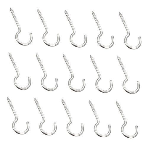 HEALSOPTHY 20 Stück Teiliges Edelstahl Ring Eye Bolts Haken Selbstschneidend Rostfrei Schwere Ausführung Schraubhaken für Deckenbefestigung Geeignet zum Aufhängen von Lampen Vorhängen und von HEALSOPTHY