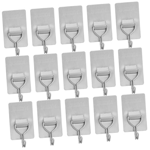 HEALSOPTHY 20 Stück Teiliges Edelstahl Selbstklebende Wandhaken Stark Tragfähig für Küche Bad und Kleiderschrank Rostfreie Metallhaken für Handtücher Mäntel Hüte Einfach zu Befestigen ohne von HEALSOPTHY