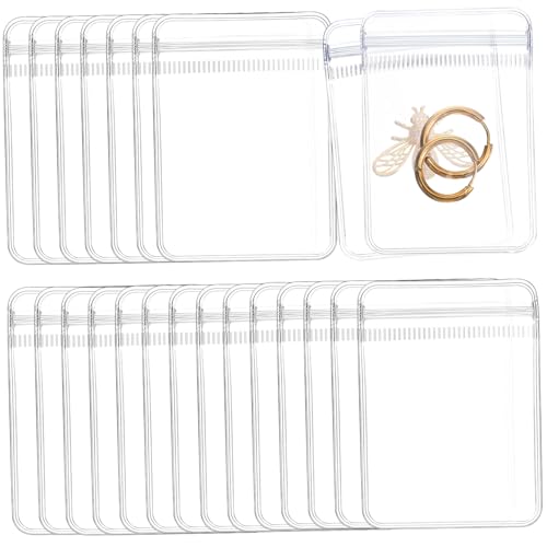 HEALSOPTHY 200 Stück Transparente PVC Pressverschluss Beutel Wiederverschließbare Schmuckbeutel Klare Verpackungstaschen für Party Treats Sichere Aufbewahrung Kleiner Gegenstände von HEALSOPTHY