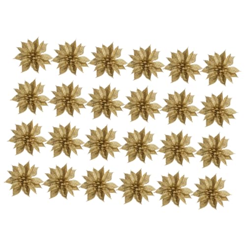 HEALSOPTHY 24 Stück Teiliges Mini Dekoblumen Goldglitzer für DIY Kranz und Girlande Handgefertigte Weihnachtsblumen für Baum und Fensterdekoration Vielseitig für Party und Hochzeit Geeignet HEALSOPTHY 24 Stück Teiliges Mini Dekoblumen Goldglitzer für DIY Kranz und Girlande Handgefertigte Weihnachtsblumen für Baum und Fensterdekoration Vielseitig für Party und Hochzeit Geeignet von HEALSOPTHY