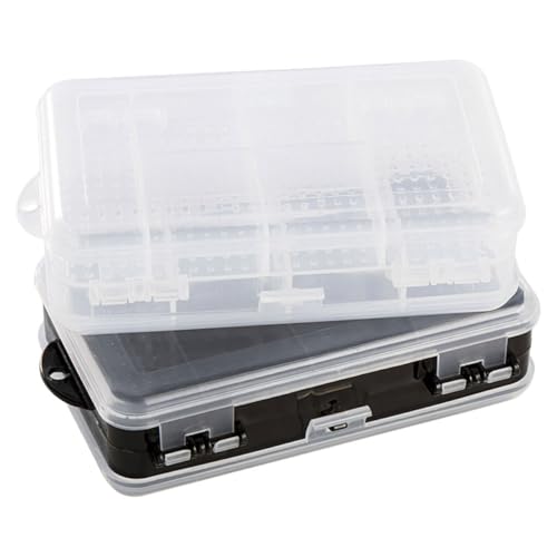 HEALSOPTHY 2stücke Schmuckaufbewahrungsbox Aus Kunststoff Transparente Schmuck-Organizer-Box Mit Fächern Aufbewahrungsbox Für Schmuck Stapelbar Zum Einfachen Zugriff Und Tragen von HEALSOPTHY