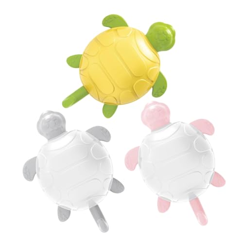 HEALSOPTHY 3 Stück Selbstklebende Wandhaken Schildkrötenform Ölresistent Starke Tragkraft Multifunktional für Bad Tür Kleidung Schlüssel Bohrung Schonend für Glatte Oberflächen Gelb Rosa von HEALSOPTHY