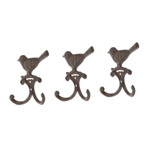 HEALSOPTHY 3 Stück Teiliges Vintage Vogeldesign Wandhaken aus Gusseisen Stabile Wandhalter für Schlüssel Taschen Handtücher Vielseitig Montierbar Glatten Oberflächen Wie Fliesen Retro Deko von HEALSOPTHY