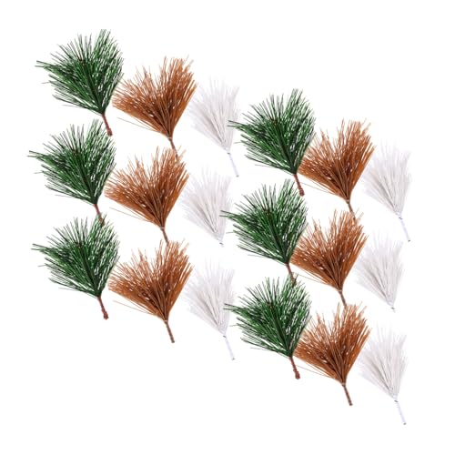 HEALSOPTHY 30 Stück Teiliges Künstliche Tannennadeln aus PVC in Weiß Braun und Grün Realistische DIY Weihnachtsbaum Deko für Hochzeiten und Festliche Dekorationen von HEALSOPTHY