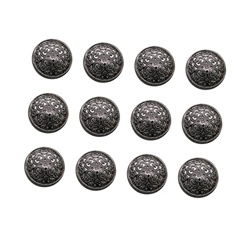 HEALSOPTHY 30 Stück Teiliges Metallknopf Hohlgearbeitet Stilvoll Langlebig und Rostfrei Diy Nähknöpfe für Mäntel Jacken Handwerksprojekte Schwarz als Modisches Accessoire von HEALSOPTHY
