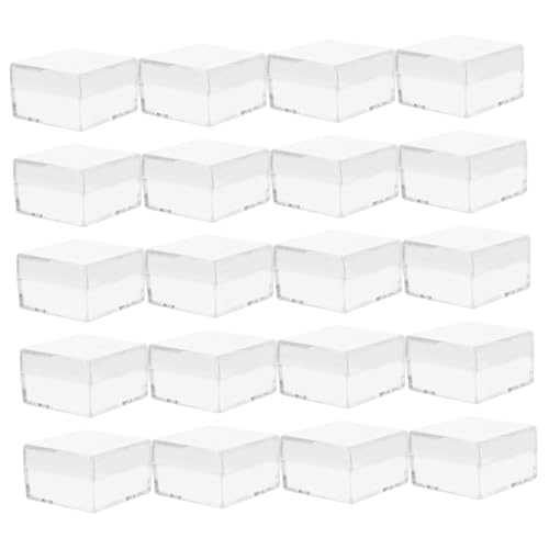 HEALSOPTHY 30 Stück Transparente Mini Aufbewahrungsbox aus Acryl mit Deckel Quadratische Kunststoffbox für Mineralien Süßigkeiten Schmuck und Sammlerstücke Stapelbar und Langlebig für Kleine von HEALSOPTHY