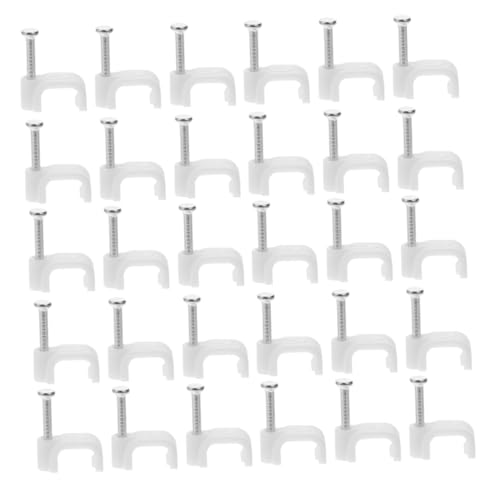 HEALSOPTHY 300 Stück Kabelclips mit Stahlnägeln Flache Ethernet Lautsprecherkabelhalter zur Ordentlichen Kabelbefestigung Widerstandsfähig für Industrie Heimgebrauch Einfache Werkzeugfreie von HEALSOPTHY