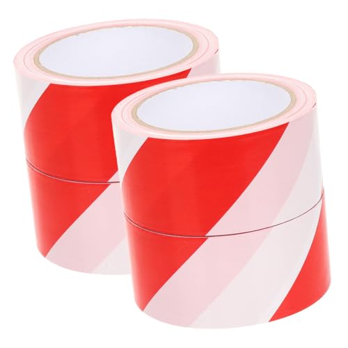 HEALSOPTHY 4 Rollen Warnband Pe Absperrband Rot Weiß Reißfestes Sicherheitsband ohne Kleber Langlebiges Barrier Tape zur Warnmarkierung und Gefahrenabsperrung Vielseitig Einsetzbar von HEALSOPTHY