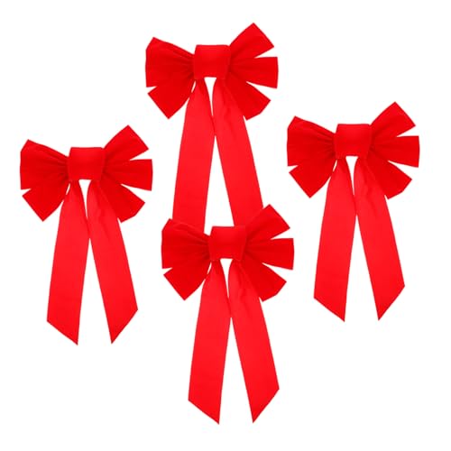 HEALSOPTHY 4 Stck Weihnachtsbaum Schleifen aus Lint Schöne Weihnachtsdeko Schleife Vielseitige Festliche Bowknot Ornamente für Baum Treppen Geschenke und Partys von HEALSOPTHY