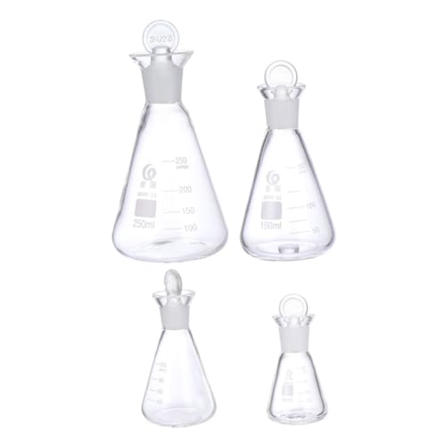 HEALSOPTHY 4 Stück Teiliges Erlenmeyer Kolben aus Hochwertigem Borosilikatglas mit Maßangabe Präzise Messung Geruchsneutral für Chemie Labor Bildung und Organische Synthese HEALSOPTHY 4 Stück Teiliges Erlenmeyer Kolben aus Hochwertigem Borosilikatglas mit Maßangabe Präzise Messung Geruchsneutral für Chemie Labor Bildung und Organische Synthese von HEALSOPTHY