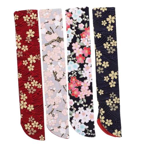 HEALSOPTHY 4 Stück Teiliges Faltbare Handfächer Taschen aus Tragbare Leichte Fan Aufbewahrungstaschen mit Floralem Muster Passend für Klappfächer Vielseitige Schutztaschen für Unterwegs von HEALSOPTHY