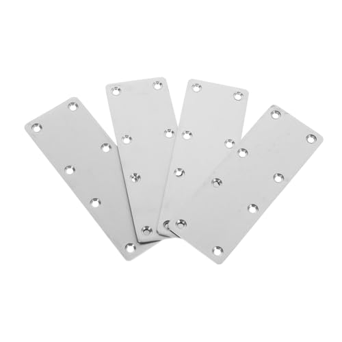 HEALSOPTHY 4 Stück Teiliges Flacher Edelstahl winkelverbinder Rostfrei Robuste Metallplatten zur Möbelreparatur Stabile Haltewinkel für Holzregale und Möbelverstärkung von HEALSOPTHY
